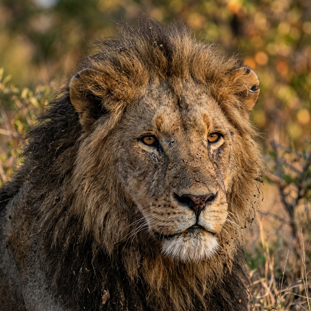 Themba, a male lion, photographed at Sand River